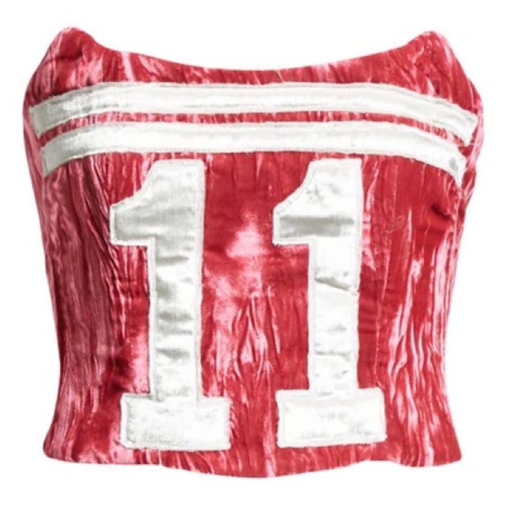 COLLINA STRADA #11 VELVET PINK JERSEY CORSET